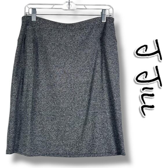 J Jill Wearever Smooth Fit Pencil Skirt Gray Marled Wrinkle Resistant Size S - Picture 1 of 10